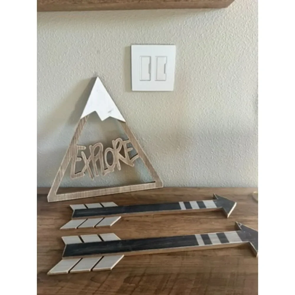 NEW Hobby Lobby Forest Decor - Triangle Explorer Sign & Arrows